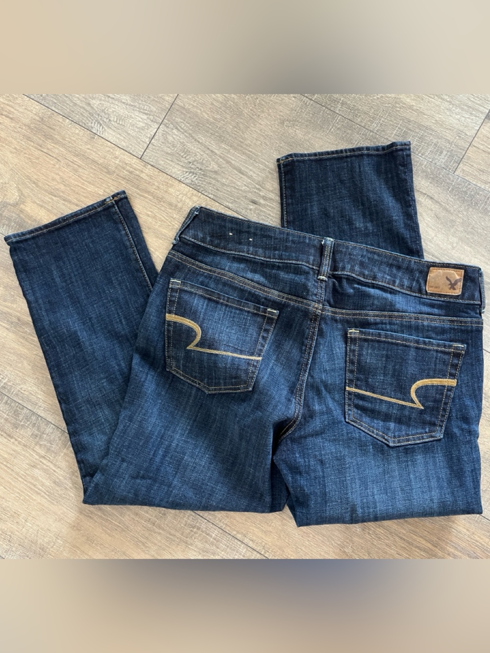 American Eagle Outfitters Artist Crop Dark Indigo Jeans Size 10 Like New